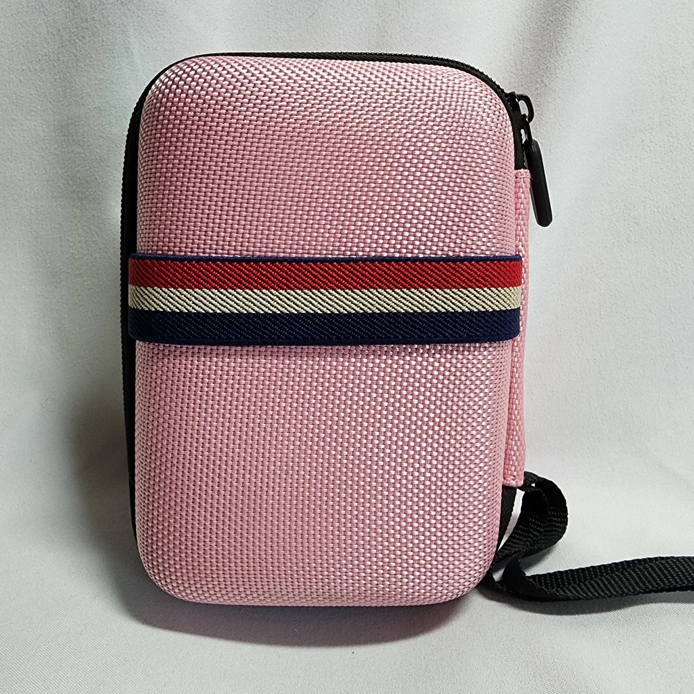 Pink and White Digital Camera with Case